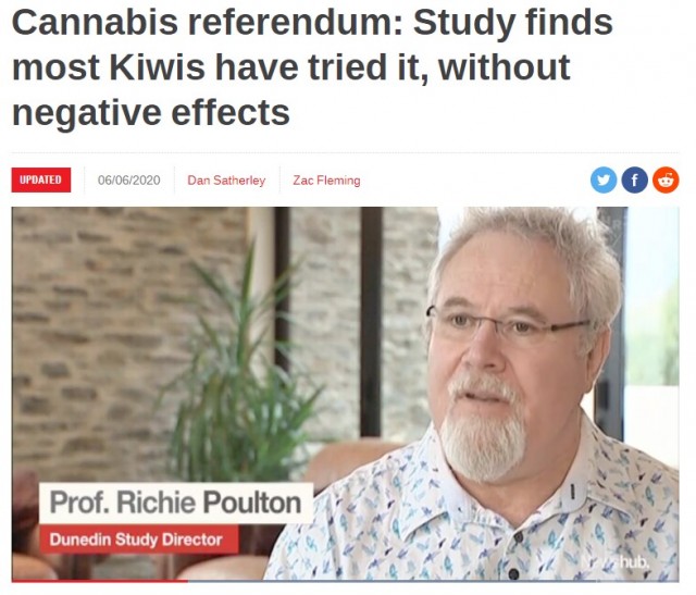 TVNZ Newshub Interview's Richie Poulton: Cannabis referendum: Study finds most Kiwis have tried it, without negative effects